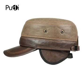 HL185 pravej kože šiltovku klobúk staré pánske zimné zbrusu nový reálnom kožené armády klobúky, čiapky s ušné klapky jedna veľkosť