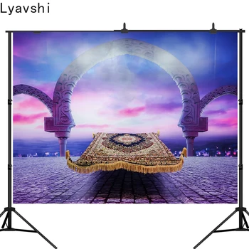 Lyavshi fotografie pozadia pre photo studio Aladdin magic carpet twilight scény arch brány rozprávka pozadie photophone