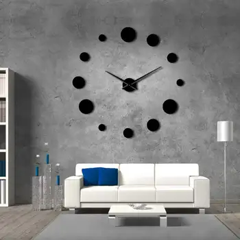 Kolo Reloj De Porovnanie Hodiny Zrkadlo Akryl Domova DIY Jednoduchý Dizajn Frameless Obrie Nástenné Hodiny, Moderné Hodinky 3d Nálepka