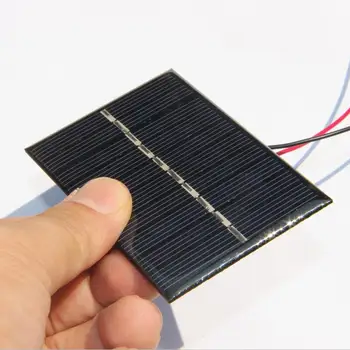 BUHESHUI 0,6 W 5V Solárny Panel Polykryštalických +Drôt DIY SolarPanel Nabíjačku Na 3,7 V Batéria Svetlo Štúdia 80*55MM 5 ks