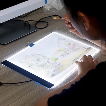 Prenosné A4 LED Svetlo Kreslenie Pad Tablet USB Powered Digitálne Grafické Pad Elektronické Umenie, Maľovanie, Písanie Kópiu Doske Auta