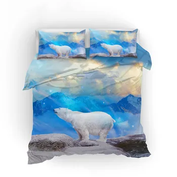 3D tlač posteľná bielizeň nastavený Polárny medveď zvierat mora priateľov/milovníkov' darček, Perinu nastaviť bytového Textilu