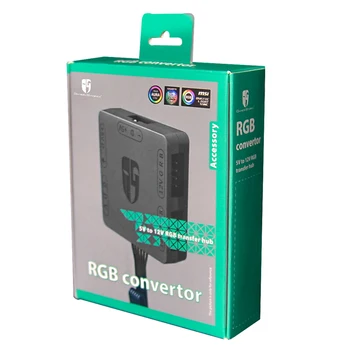 DEEPCOOL RGB konvertor 5V na 12V RGB prenos rozbočovač Pre ASUS Gigabyte MSI RGB 5V/3PIN M/B SATA Magnet＆suchým zipsom inštalácia