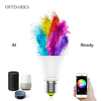 OFFDARKS Smart LED Žiarovka 7W WIFI hlasové ovládanie kompatibilné s Alexa Google asistent kontroly stmievateľné 100-265V