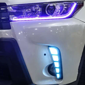 Pre Toyota Highlander 2017 2018 2019 LED DRL Denné Beží Svetlo Predné Hmlové Svetlo Lampy s Turn Signál