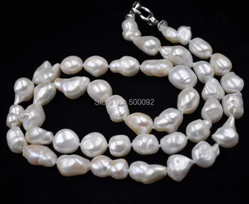 Barokový 12-15 mm umelo Pestované perly náhrdelník 30 cm dlhé