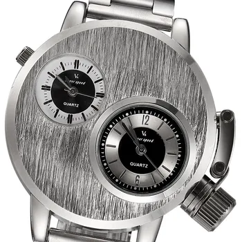 Nové Pánske Nehrdzavejúcej Ocele Hodinky Dual Dial Quartz Analógové Náramkové Hodinky Módne Limited Edition Hodinky Luxusné Hodinky Reloj Hombre