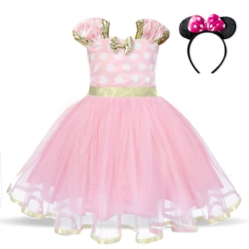 Mini Myš Baby Girl Dress 2-6 Rokov Cosplay Kostým Princezná pre Deti, Dievčatá Narodeniny Vianočný Večierok Polka-Dot-Šaty, Oblečenie