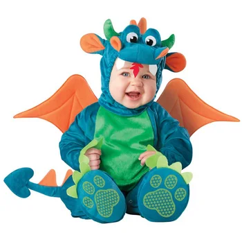 Vianočné Roztomilé Dieťa Zvieracie Kostýmy Chlapci Dragon Dinosaura Lev Jumpsuit Romper Halloween Deti Oblečenie Cosplay Znak Daru