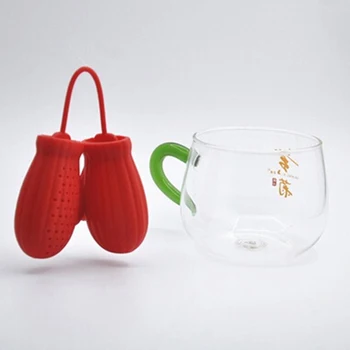 Vianočné Rukavice Cedidlom Infusers Silikónové Loose Tea Leaf Sitko Filtra Difúzor Čaj Nástroje Teaware