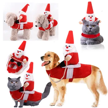 Vianočné Oblečenie pre psy, Santa Pes Kostýmy Dovolenku Strany dresing Oblečenie pre Smal Stredne Veľké Psy Zábavné Pet Oblečenie na Koni