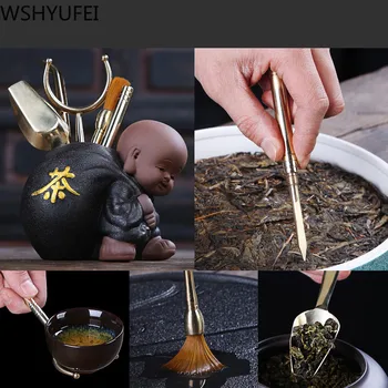 Čaj Nastaviť Čajový Obrad Malý mních Čaj Príslušenstvo Sada Riadu Klip Ihly Keramické Nádoby Čaj Lopatka Lapače Šesť Gentleman