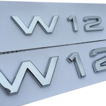 W12 List Číslo Quattro Bar Chrome Znak Auto Styling Blatník Strane a Zadnom Kufri Odznak s Logom Nálepka pre Audi A6L TT a R8 S8