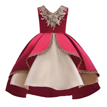 Nové Baby Girl nášivka Hodváb Princezná Šaty pre Svadobné party Deti Šaty pre Batoľa Dievča Deti Vianočné Módne Oblečenie