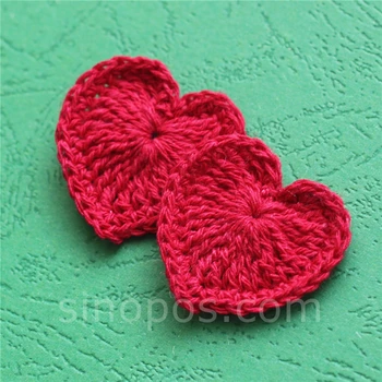 Ručne vyrábané v Tvare Srdca Háčkovanie, valentine darček svadobné dekorácie deka zápisník DIY 3D plavidlá textílie milujú kvety šaty nášivka