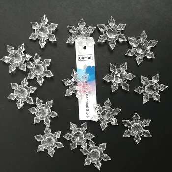 Camal 60pcs 28 MM priehľadný Akrylový Snowflake Prívesok v Tvare Luster Opony Svadobné Party Osvetlenie Vianočné Závesné Časti urob si sám