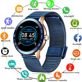 LIGE Fitness Smart Hodinky Beh Mužov Reloj Srdcovej frekvencie, krvného tlaku Monitor Bluetooth Krokomer Dotykom Inteligentných Športové Hodinky