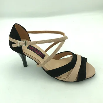7,5 cm podpätku latinské Tanečné Topánky Pre ženy Salsa topánky pratice topánky pohodlné latinskej topánky MSL6243BNL pravej kože vysokej päty