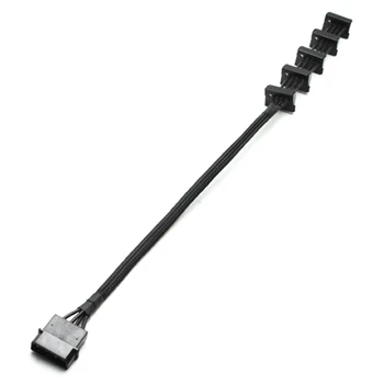 4-Pin IDE 1to 5 SATA SATA Napájací kábel Kábel Adaptéra Splitter Káble 18AWG Čiernom Puzdre 40 cm Pre PC Server
