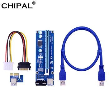 CHIPAL VER006S PCI-E Stúpačky Karty 30 CM, 60 CM 100 CM Kábel USB 3.0 karty PCI Express 1X až 16X Extender PCIe Adaptér pre grafický procesor (GPU Banské Banské