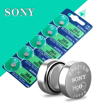 Pôvodný Pre Sony 50pcs SR621SW Oxid Strieborný, pre Sledovať 6.8 mm*2.1 mm AG1 364 164 D364 L621 GP364 Tlačidlo Bunky Mince Batérie
