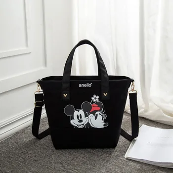Disney Mickey mouse lady plátno messenger taška cez rameno cartoon módne minnie kabelky ženy messenger taška na nakupovanie