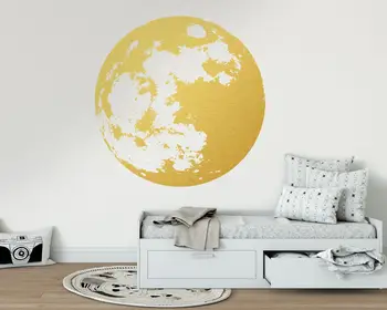 Mesiac Planéty Vinyl na Stenu Odtlačkový Domov Obývacia Izba, Spálňa, detská Izba detská Izba Mš Detská Izba v štýle Art Deco Nálepky Darček XQ1