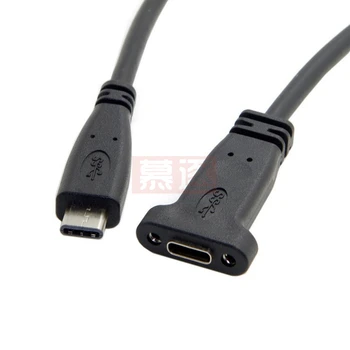 USB 3.1 Typ c Samec Samica Predlžovací Kábel s Panel Namontujte Skrutku,USB, C žien na USBc Muž rozšírenie Drôt Extender Údajov