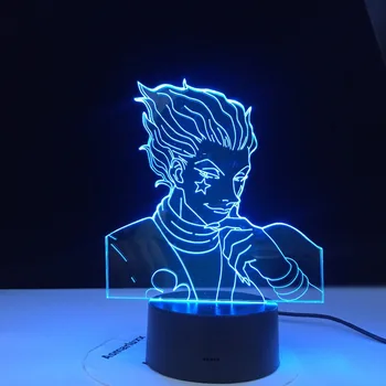 Deti Nočné Svetlo Darček LED Dotykový Snímač Farebné Spálňa Nočného Anime Hunter X Hunter Dekor Svetlo 3D Lampa Hisoka Gadgets