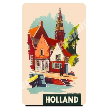 Holandsko suvenír magnet vintage turistické plagát