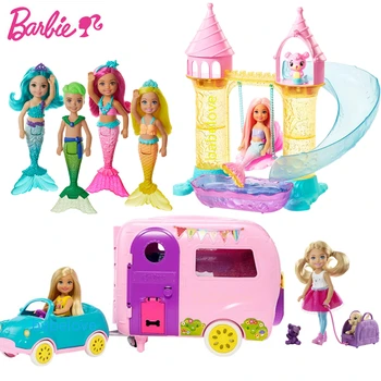 Barbie Povoliť Dievča Hračky Barbie Klubu Chelsea Bábika Spanie Barbie Posteľ FXG83 Módne Dievča Zábavné Šteňa Hračky Pre Narodeninám