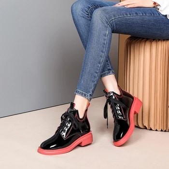 MORAZORA 2020 Nový príchod módne ženy topánky vysokej kvality pohodlné dámske topánky na jeseň zimná členková obuv čierna červená