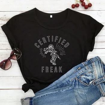 Certifikované Freak Bavlna T-shirt Strašidelné Halloween Party Tričko Ženy Jeseň Krátky Rukáv Grafické Dovolenku Dar Top Tee Tričko