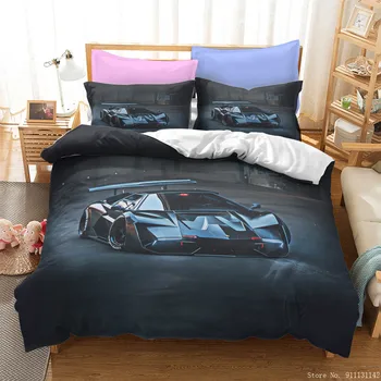 Bytový Textil 3D Auto Závodná Extrémne Športy Vytlačené posteľná bielizeň Stanovené Deka Kryt obliečka na Vankúš Európska/Americká/Austrálsky Veľkosť