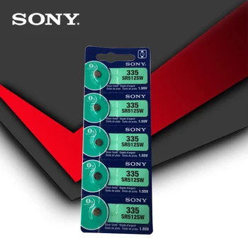 5pc Sony Originálne 335 SR512SW 1.55 V Oxid Strieborný Tlačidlo Bunky Mince Batérie VYROBENÉ V JAPONSKU