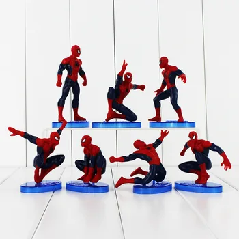 7pcs/veľa Spider Man, Akčný Obrázok Spiderman Model Hračky Detí, Darček k Narodeninám Zbierku Hračiek 6-11 cm