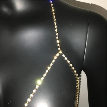 Ženy Sexy Crystal Flitrami Podprsenka Bikiny Telo Reťazca 2020 NOVÉ Pláži Postroj Náhrdelník Pás, Brucho, Telo Reťazca Módne Svadobné Šperky