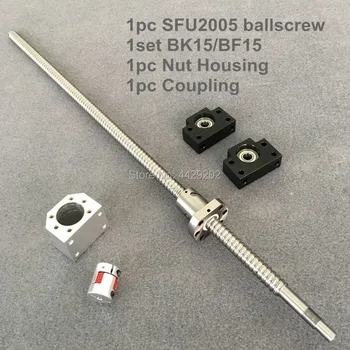 Doprava zadarmo CNC Ballscrew Súbor : 20 MM guľôčkovej skrutky SFU2005/2010 Koniec Obrábané + Ball Nut + BK15 BF15 Koniec Podpory+ cnc časti