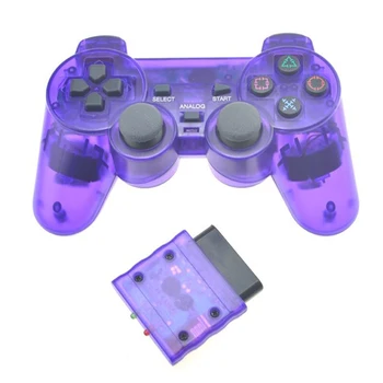 Pre Sony PS2 Priehľadná Farba Bezdrôtové bluetooth Gamepad Pro Controller 2.4 G Vibrácií Controle Gamepad pre Sony Playstation 2