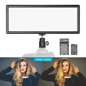 Neewer Super Slim Bi-color Stmievateľné LED Video Svetlo, LCD Displej, Vysoký Výkon LED Panel pre Kameru Foto Studio Video Fotografovanie