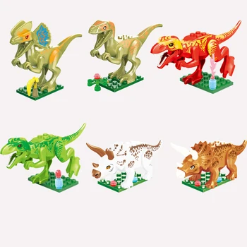 12Pcs Klasické Hračky stavebným Zvierat, Dinosaurov Tehly Modelu Vzdelávacích Jurský svete Hračka Pre Dieťa Deti Kompatibilné Blok
