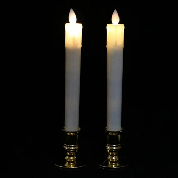 4Pcs Elektrické Led Sviečka Flameless Batérie Bliká sviečkach Večera pri Sviečkach Príslušenstvo S Vymeniteľné Zlato Základne