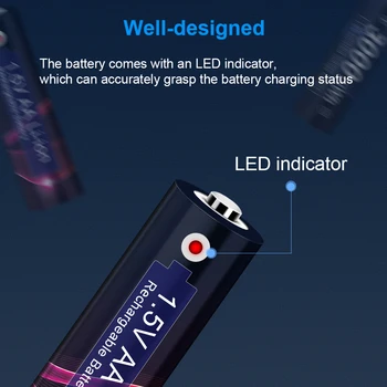 LED Smart Nabíjačka pre 1,5 v Li-ion batérie typu AA AAA Nabíjateľné Batérie Lítiová Batéria AA Nabíjateľné Batérie 1,5 v AA Li-ion Batéria AA