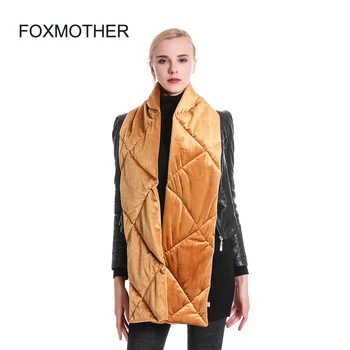 FOXMOTHER 2020 Nové Módne Značky 18 cm*180 cm Zimné Čierna Žltá Velvet Dole Kockovaný Šál Ženy Bufanda Šatky