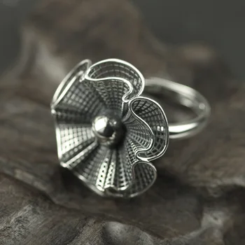 Originálny Dizajn 925 Sterling Silver Krúžky Pre Ženy Čistého Striebra Duté Kvety Krúžky Prehnané Veľké Gotické Punk Rock Šperky