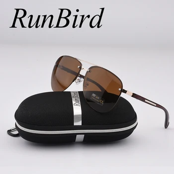 RunBird Módne Slnečné Okuliare Ženy Populárnej Značky Dizajnu Semi-Rimle Luxusné Mužov Klasické Slnečné Okuliare S Pôvodnou Prípade R045