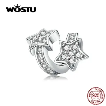 WOSTU Horúce Módne Autentické 925 Sterling Silver Stars Korálky Robiť Šperky, Darček Pre Ženy Fit Originálny Náramok & Náramok DXC1244