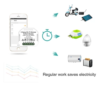 2 Gang DIY WiFi Smart 2 Cestu Svetla LED Stmievač Modul Prepínača Inteligentný Život/Tuya APLIKÁCIU Diaľkové Ovládanie Práce S Alexa Domovská stránka Google Modul
