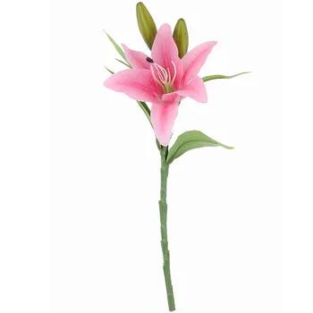 5 ks/veľa PVC skutočný dotyk hodvábne lily 3 hlavy umelý kvet pre domáce dekorácie svadobných dekorácií Fáze rekvizity falošné kvetinové kytice