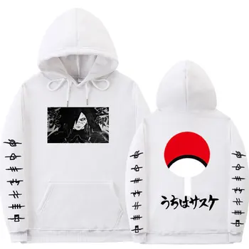 Nový Japonský Streetwear Anime Naruto Hoodies Voľné Fleece Uchiha Madara Mimo biela mikina s Kapucňou Mikina Unisex pulóver Šaty, topy